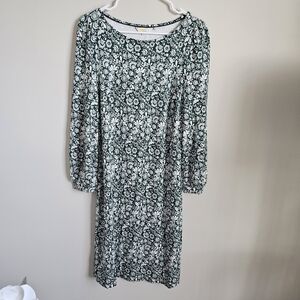 Boden Womens  Paisley Long Sleeve  Green Floral Dress. US Size 10